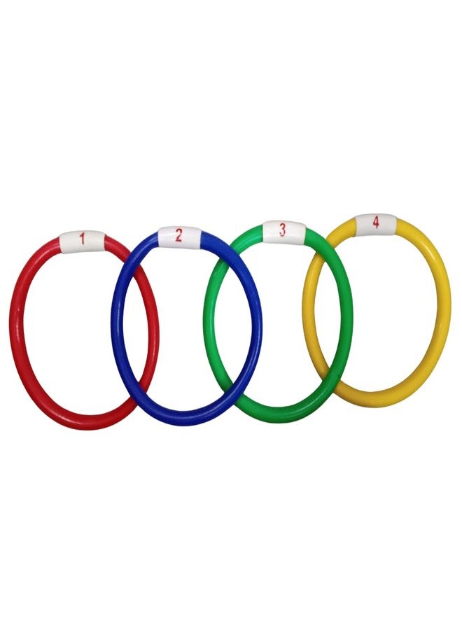 Fitfix® Soft Underwater Pool Diving Sinker Rings! Dive into Fun Multi Colors Age 5+ Pack of 4 Sinker Rings (6-inch) in Storage Bag - Ideal Gift Swimming Toys Diving, Pool Games, Accessories for Kids - Image 2